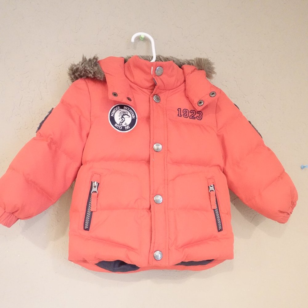 London Fog, Red & Navy blue & white.